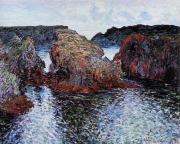 BelleIle Rocks at PortGoulphar Claude Monet Oil Paintings